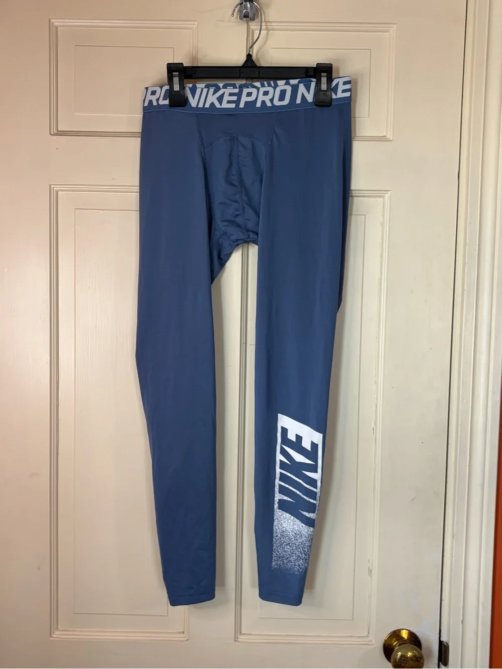 Nike Pro Leggings Women’s Medium Blue Dri-Fit Compression Athletic Pants GymWear